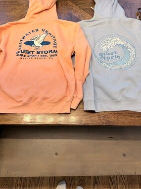 Saltwater Heritage Quiet Storm Hoodies (2)- Peach and pale blue